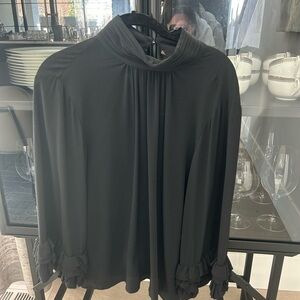 Vince Camuto Black Blouse with Ruffled Sleeves